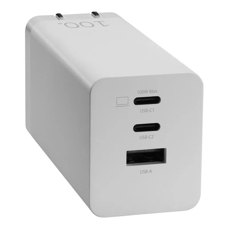 Adattatore di corrente ASUS 90XB07IN-BPW010 100W GaN 2x USB-C 1x USB-A Bianco