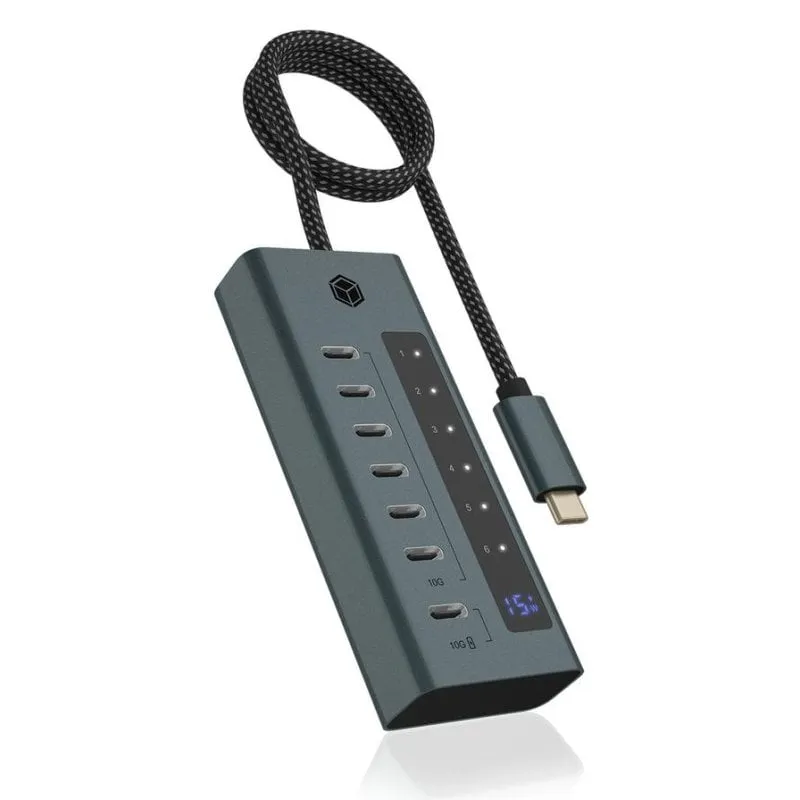 Hub ICY BOX 7 porte 10 Gbps modello IB-HUB1457-C31 Power Delivery 20W