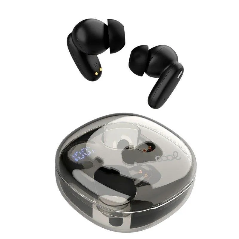 Auricolari Cool Fun wireless Bluetooth con custodia LED e controllo touch neri