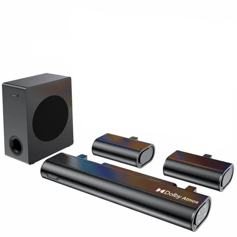 Barra di Suono Hiwill A51 5.1 380W Bluetooth Subwoofer Surround Dolby Atmos Nera