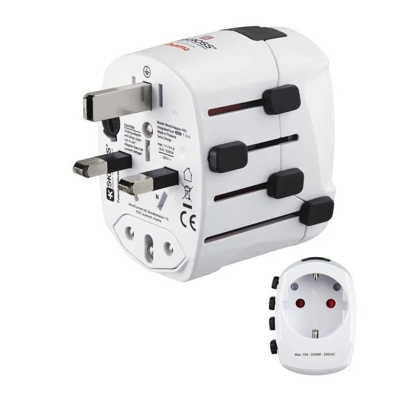 Adattatore di viaggio universale Hama World Travel Pro 100-250 V compatto bianco