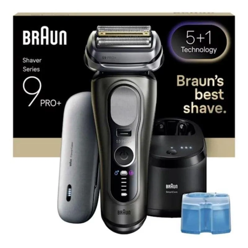 Rasoio Elettrico Viso Braun Series 9 Pro+ 9675cc Senza Filo 60min Impermeabile Rifinitore Precisione Ricarica Rapida