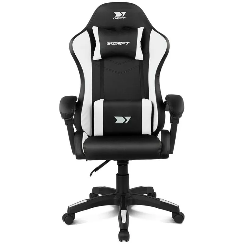 Sedia Drift DR35 Gaming Nera Bianca Reclinabile Cuscini Ergonomici