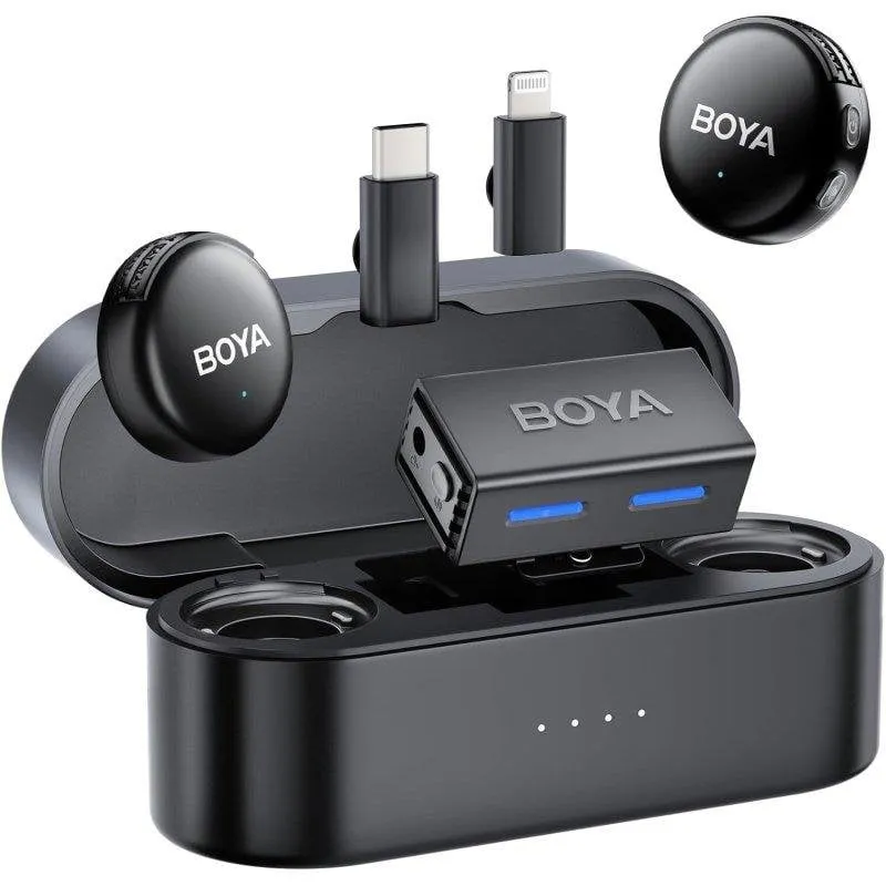Microfono BOYA BOYALINK 3 wireless USB-C Lightning cardioide con cancellazione AI