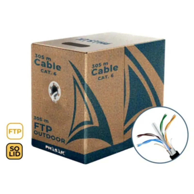 Cavo di rete PHASAK PHR 670 Cat6 FTP esterno CCA 305 m AWG23 Nero