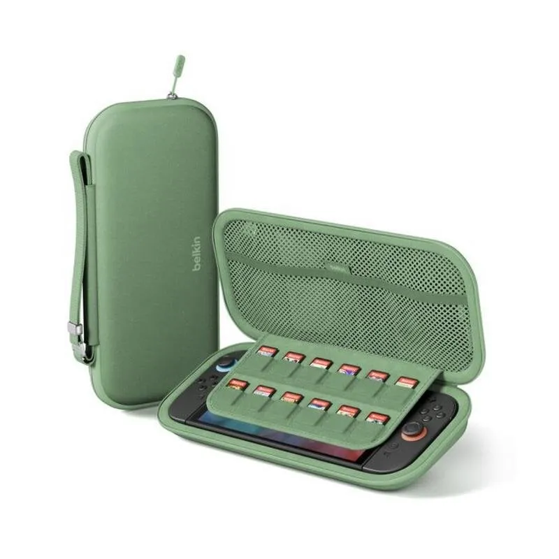 Custodia per Nintendo Switch 2 Belkin ENA002HQSE verde, poliestere, resistente