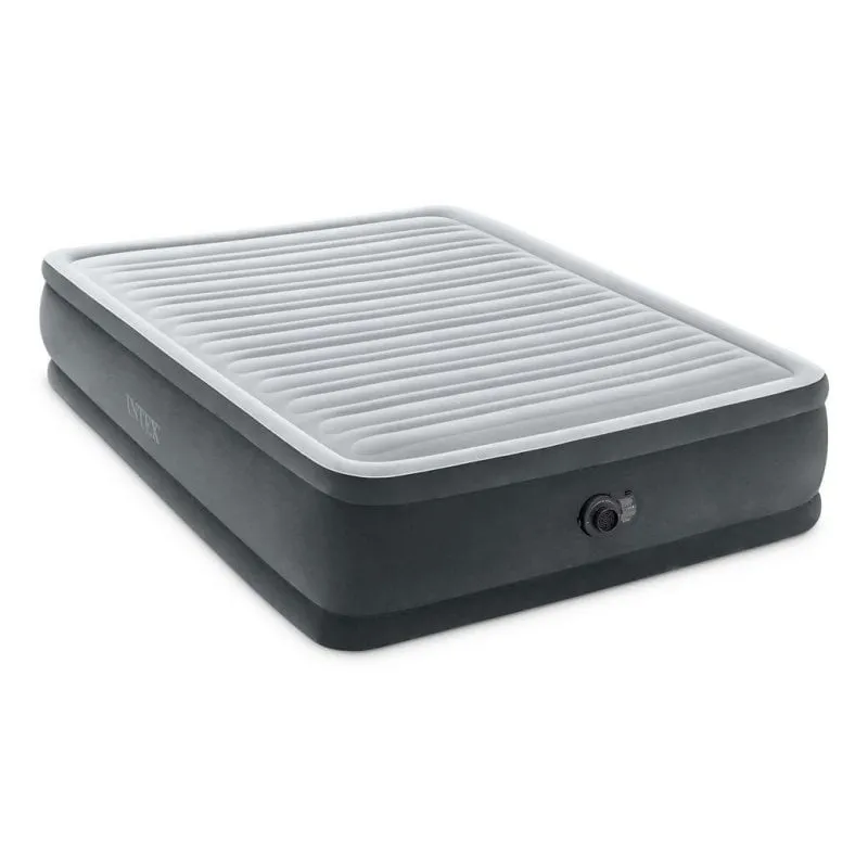 Materasso gonfiabile INTEX DuraBeam Comfort-Plush Elevated doppio con pompa elettrica 152x203x46 cm interno/esterno
