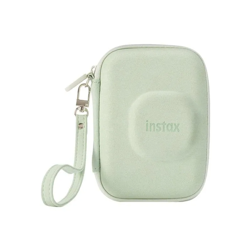 Custodia Fujifilm mini LiPlay Matcha Green velluto con cinturino