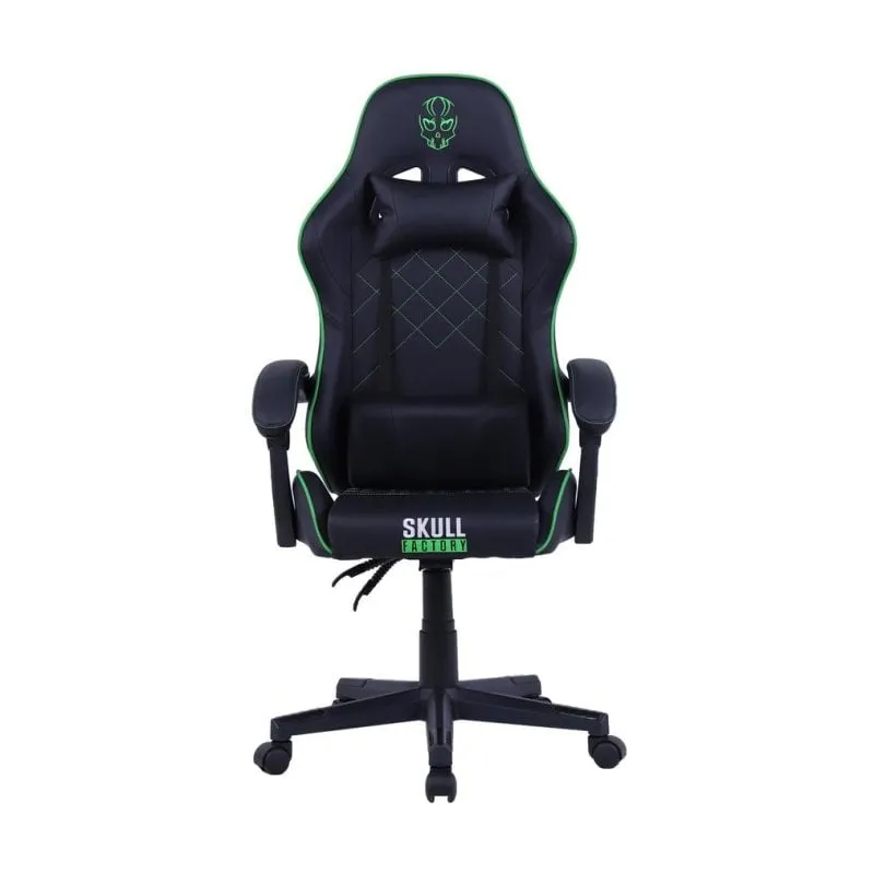 Poltrona gaming Skull Factory nera con seduta e schienale imbottiti, braccioli regolabili