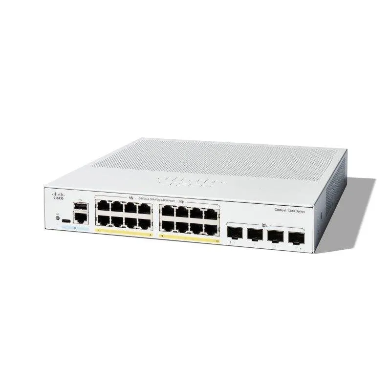 Switch Cisco C1300-16P-4X Gestito 16 Porte PoE+ 4SFP+ Gigabit Rack