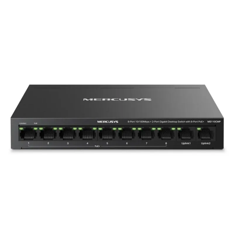 Switch Mercusys MS110CMP 10 Porte Fast Ethernet PoE+/Montaggio a Parete