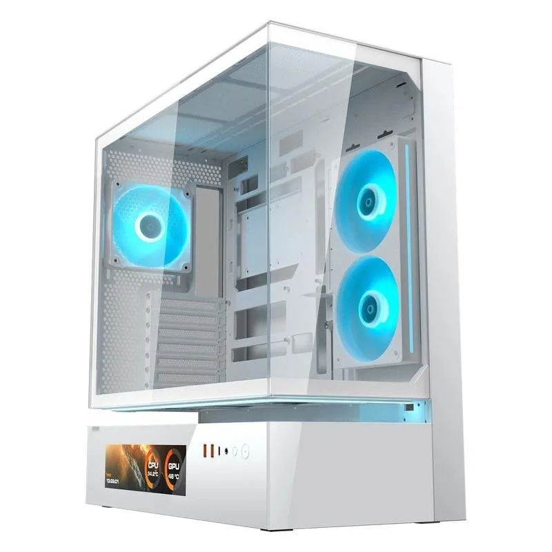Case Cougar CGR-2DA4W-V Bianco Midi Tower LCD ATX RGB Gaming