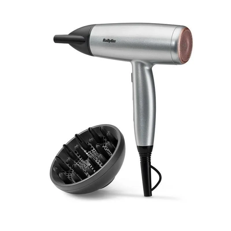 Phon Ionico con Diffusore BaByliss Cosmos D580DE 2100W 3 Temperature 2 Velocità Acciaio Satinato