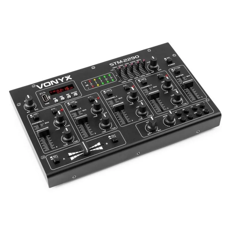 Mixer audio Vonyx STM-2290 8 canali BT USB effetti EQ nero