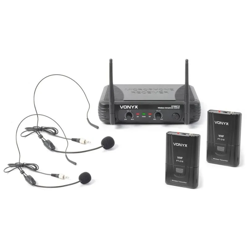 Microfono Vonyx STWM712H VHF Lavalier Dual Mini-XLR con ricevitore diversity