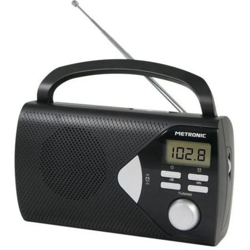 Radio Metronic 477205 Portatile Digitale AM FM Display LCD Nero