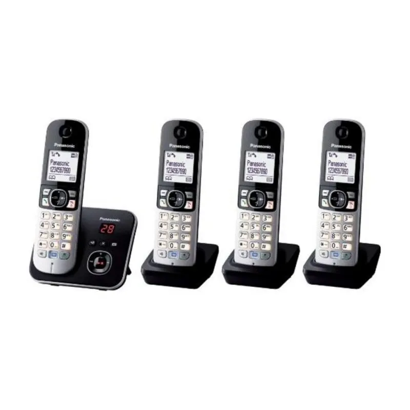 Telefono Panasonic KX-TG6824GB DECT 4 Portatili Display LCD Vivavoce