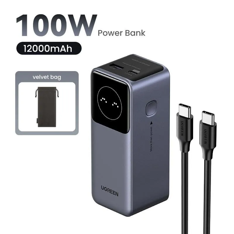 Powerbank UGREEN 12000mAh 100W Ricarica Rapida USB-C Compatto