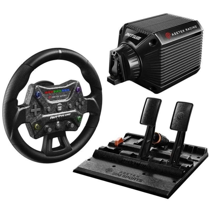 Simulatore di Guida Asetek Initium Racing Bundle Volante Direct Drive 5.5Nm Pedali PC