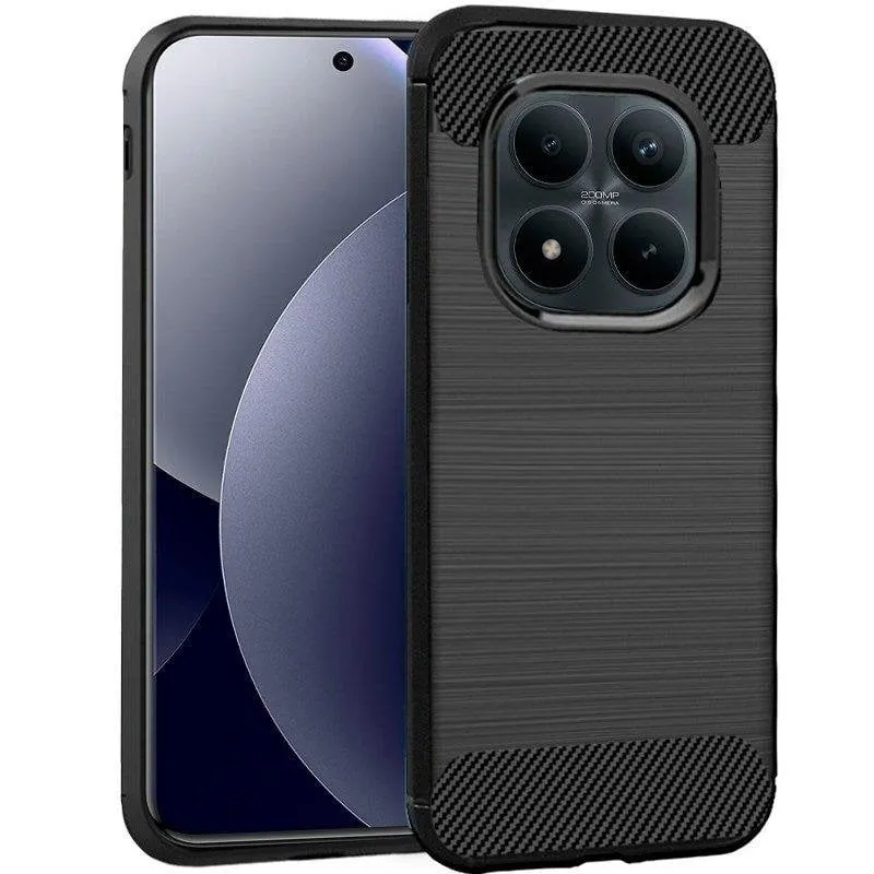 Funda per smartphone Cool Carbon Look Antiurto TPU Nera Antiscivolo per Redmi Note 15 Pro Plus 5G e POCO M8 Pro