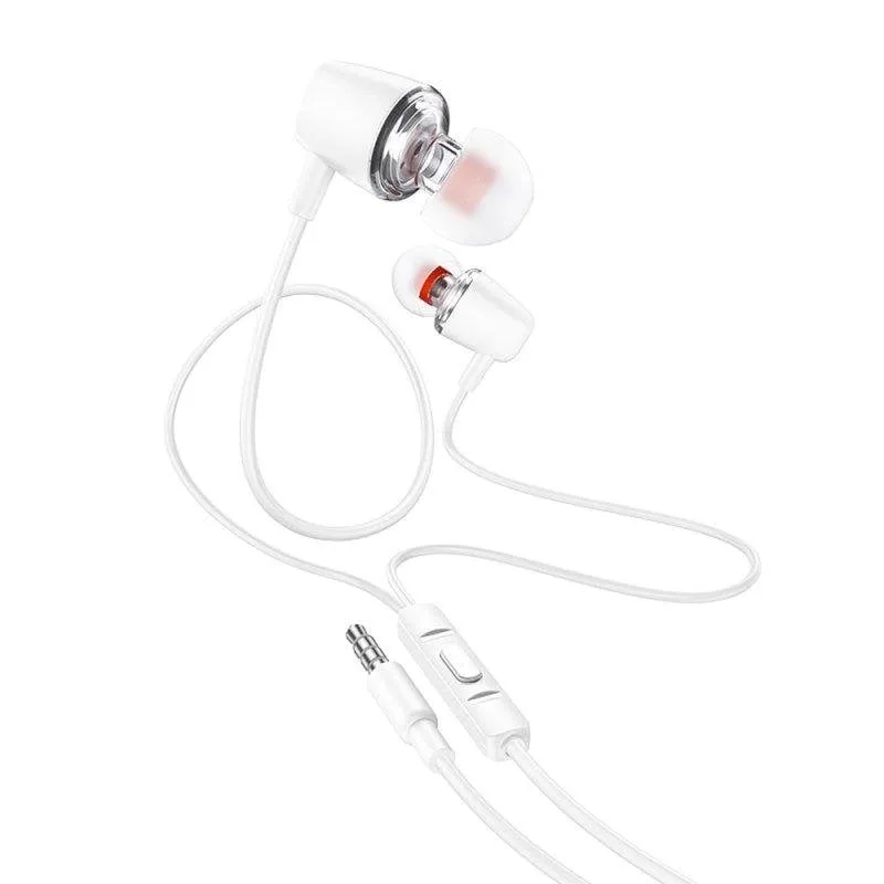 Auricolari Hoco M107 con filo Jack 3,5 mm microfono controllo integrato bianchi