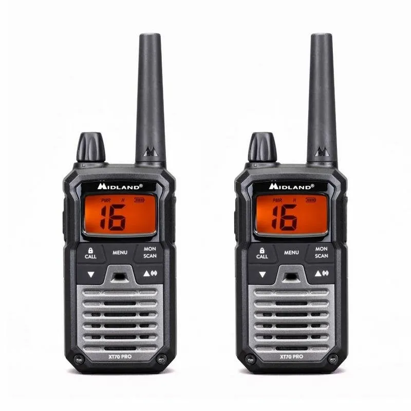 Radio a due vie Midland XT70 32 Canali LCD IPX4 NiMH 2 Pezzi