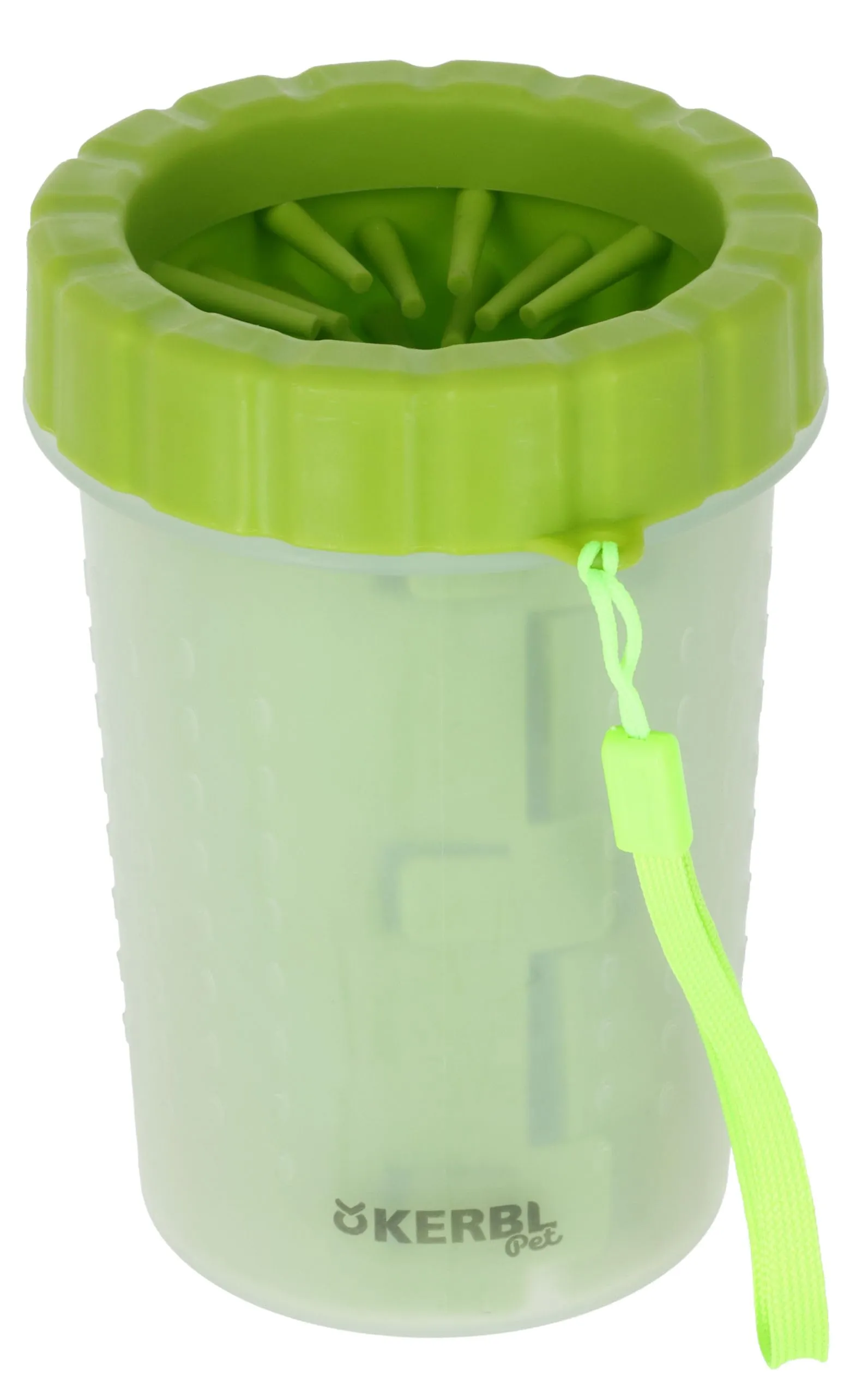 Kerbl Pet pulitore per zampe, verde, 14,5 cm, Ø10 cm, pulitore zampe cani, gatti, plastica, cani, gatti