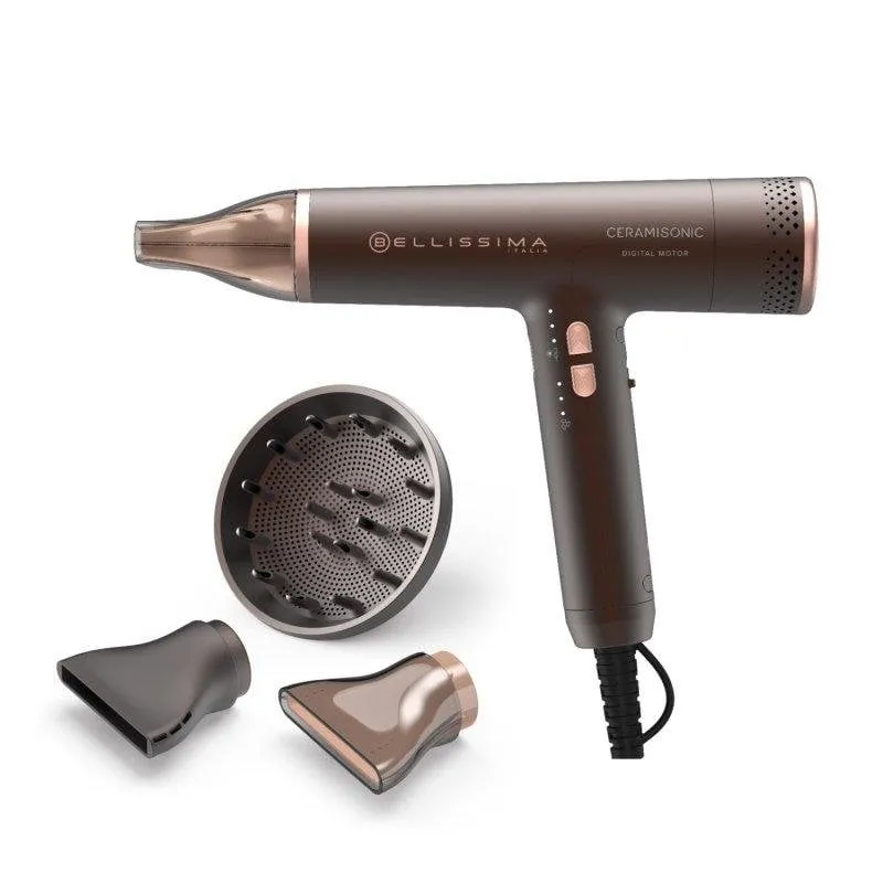 Phon Ionico Bellissima Ceramisonic 1700W 3 Temperature 3 Velocità Silenzioso Marrone Rosa