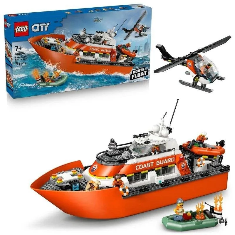 Set costruzioni LEGO 60504 City Barca e Elicottero di Salvataggio galleggianti
