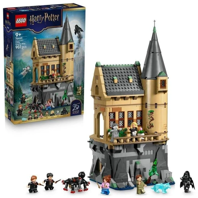 Set costruzione LEGO 76463 Harry Potter Hogwarts Ala Infermeria 3 livelli 7 minifigure