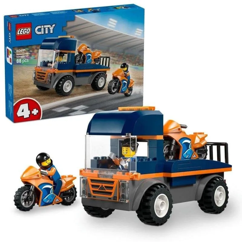 Set costruzione LEGO 60491 City Camion Trasporto Moto 2 Minifigure 2 Moto