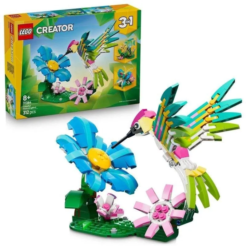Set LEGO 31384 Creator Colibrì 3in1 Animali Articolati Decorazione 312 pezzi