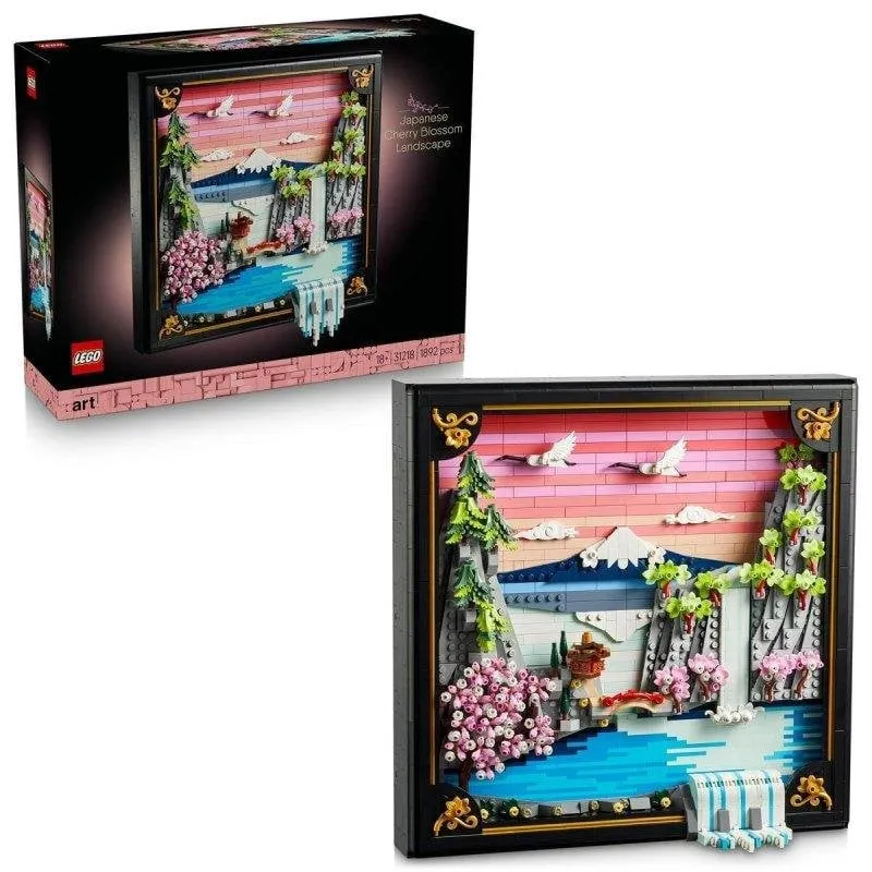 Set Arte Muro LEGO 31218 Art Paesaggio Giapponese 3D con Ciliegi Decorativo