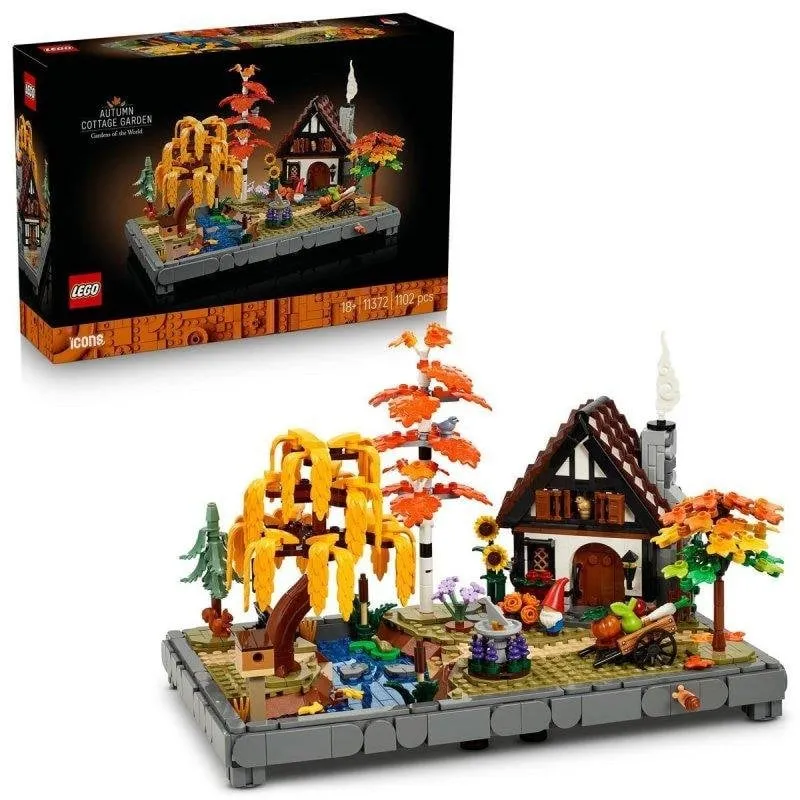 Set da Costruzione LEGO Icons 11372 Giardino Rurale Autunnale 1102 Pezzi Casa Alberi Animali