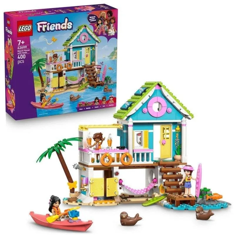 Set costruzioni LEGO 42699 Friends Casa sulla Spiaggia con Foche e Kayak