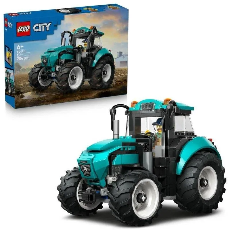 Trattore LEGO 60498 City Veicolo Agricolo Verde Teal con Minifigure e Pneumatici Grandi
