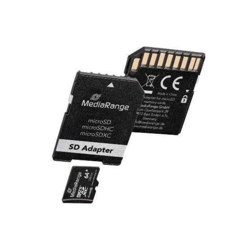 Scheda MicroSDXC MediaRange MR955 64GB Classe 10 con Adattatore SD