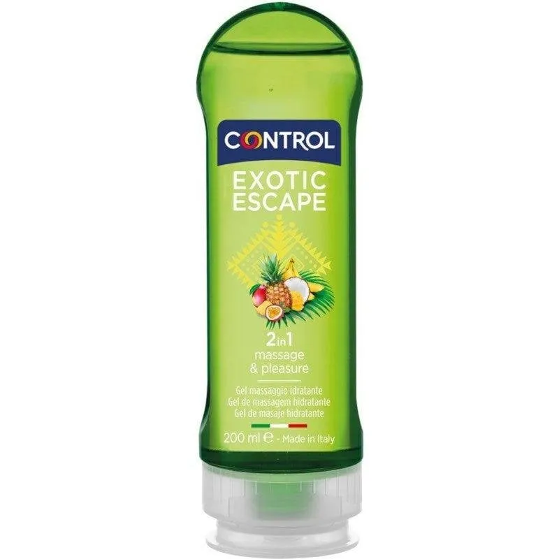 Gel Massaggio Control Exotic Escape 200 ml Acqua Profumo Frutti Tropicali
