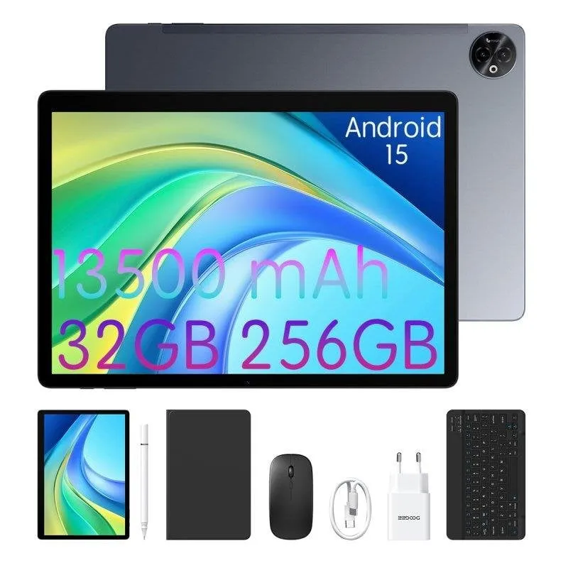 Tablet Doogee Tab E3 Max Vip 14'' 256GB 4G LTE 13500mAh Android 15 Grigio