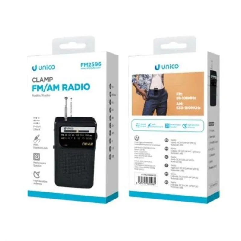 Altoparlante portatile UNICO Nero radio FM wireless jack 3,5 mm
