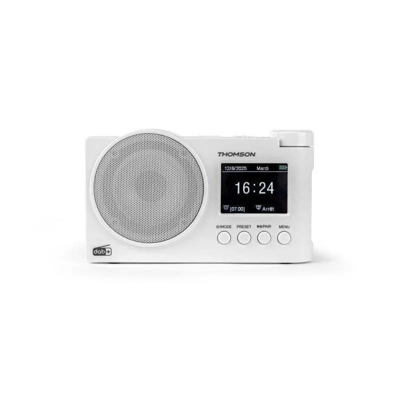 Radio Thomson RT400DABBTWH DAB+ Bluetooth Altoparlante USB AUX Doppia Sveglia