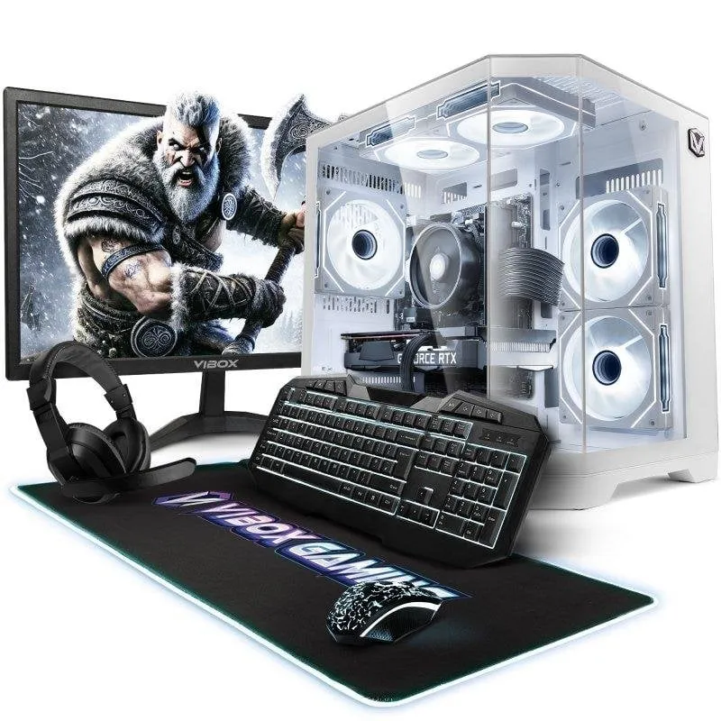 PC fisso Vibox V-583 AMD Ryzen 5 5500 16GB 500GB SSD RTX 5050 8GB Windows 11 WiFi Monitor 23