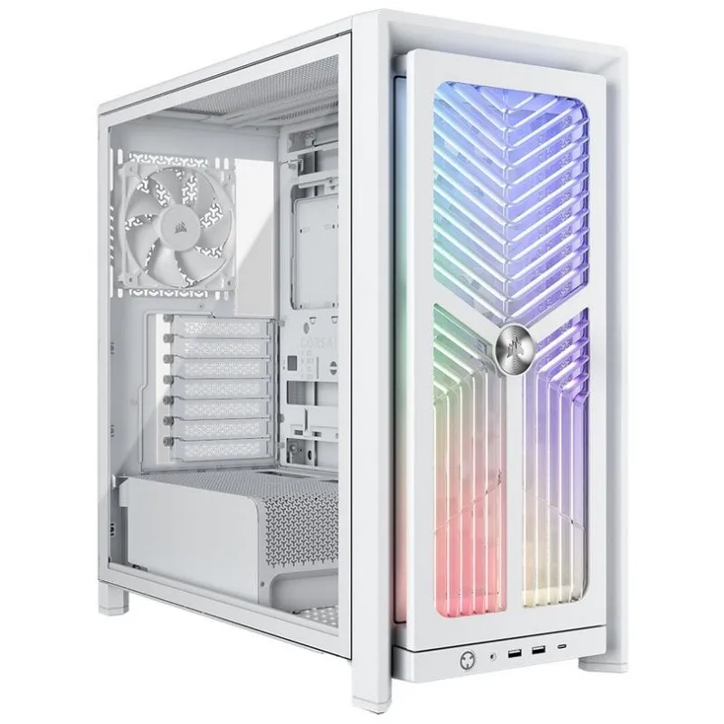 Torre ATX Corsair FRAME 4000X RS ARGB Bianca Vetro Temperato Modulare