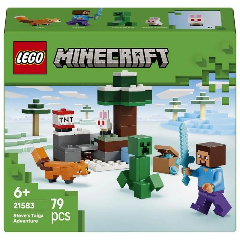 Set LEGO Minecraft 21583 Steve Avventure nella Taiga 79 pezzi
