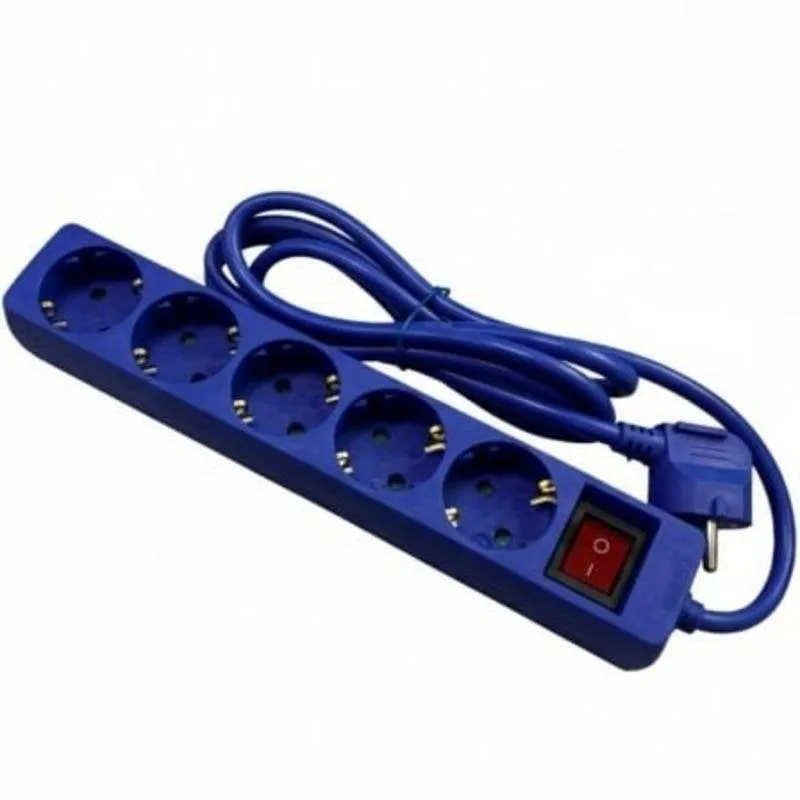 Multipresa Phasak BN 0825 5 prese con interruttore cavo 1,8 m blu