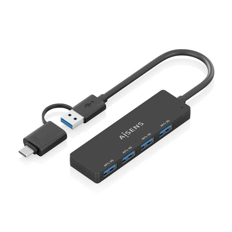 Hub Aisens 4 porte 5 Gbps modello A109-0987 ultrasottile protezione sovracorrente
