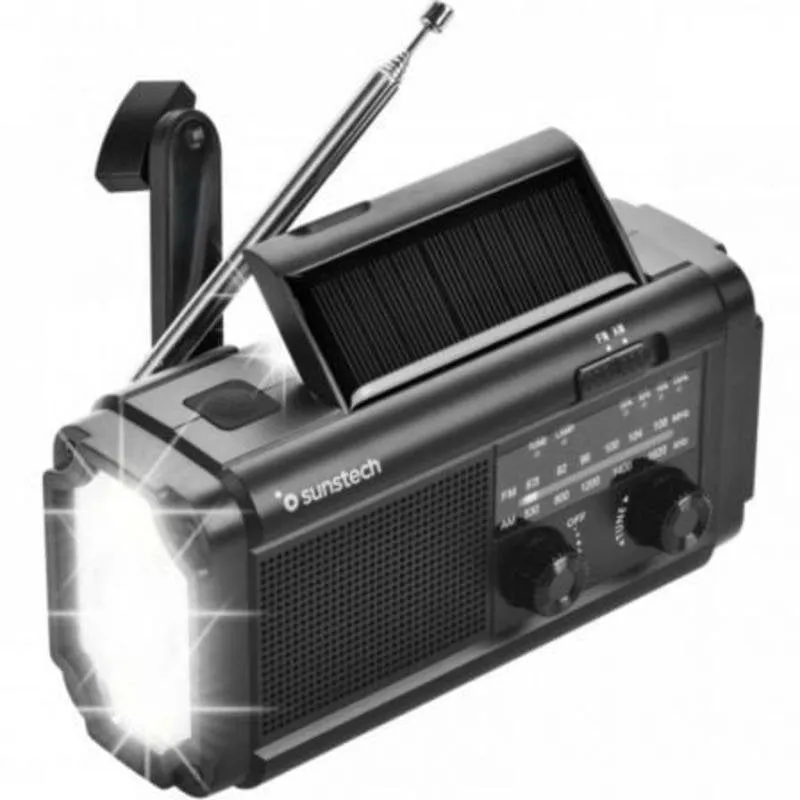 Radio portatile Sunstech RPE25 AM/FM LED Power Bank multifunzione nera