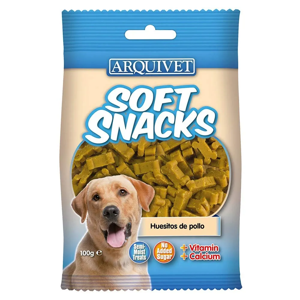 ARQUIVET Soft Snacks - Ossi piccoli di pollo - 100 gr - Snack per cani a forma di osso piccoli - Snack per cani - Alimento complementare
