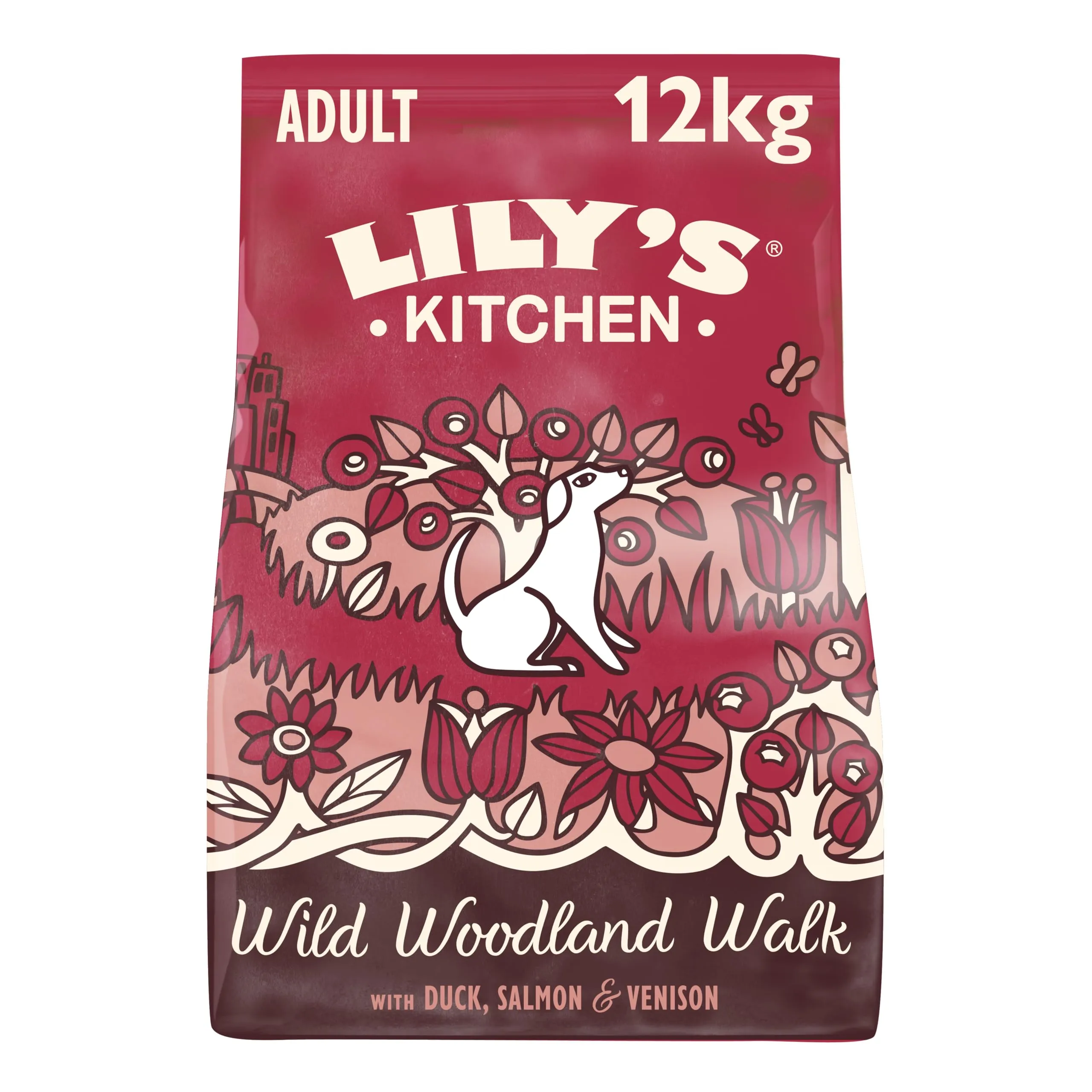 Lily's Kitchen Con ingredienti naturali Cibo secco per cani adulti Ricetta senza cereali con anatra, salmone e cervo 12kg