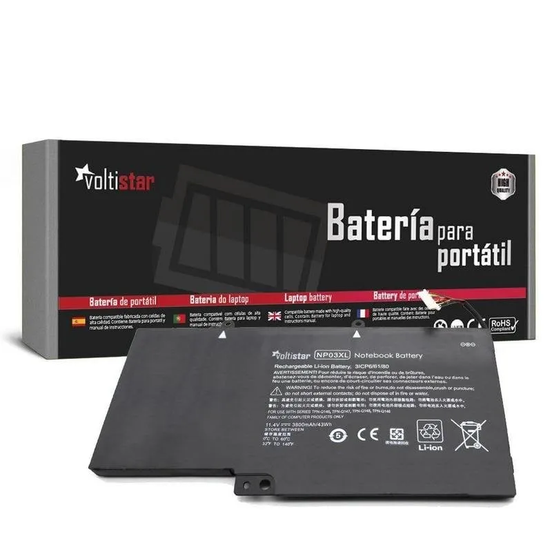 Batteria VOLTISTAR BAT2036 HP 11.4 V 3800 mAh Ioni di Litio Nera